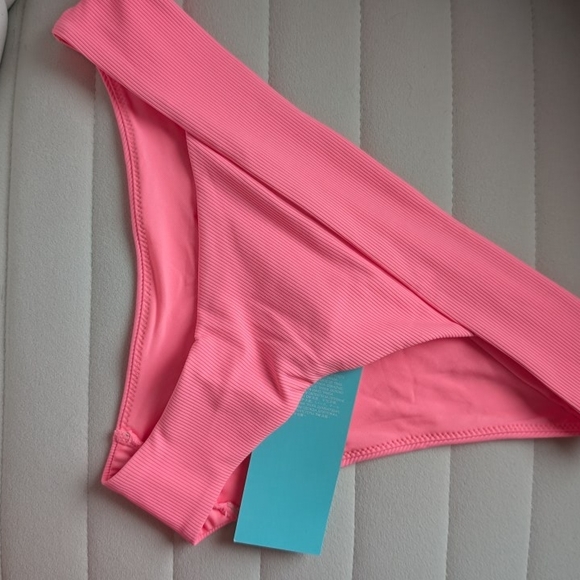 Pink Ribbed Bikini Bottom - Picture 1 of 2